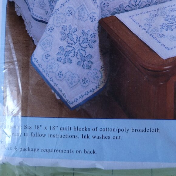 NIP Americana Quilt Blocks Stamped Cross Stitch 16" x 16" - Picture 3 of 4